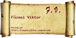 Füzesi Viktor névjegykártya